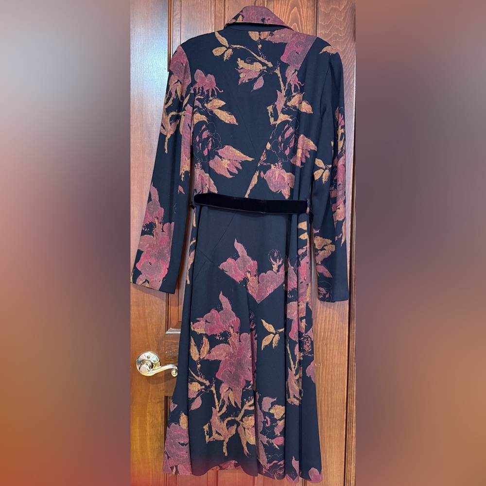 Tracy Reese muted floral print coat dress